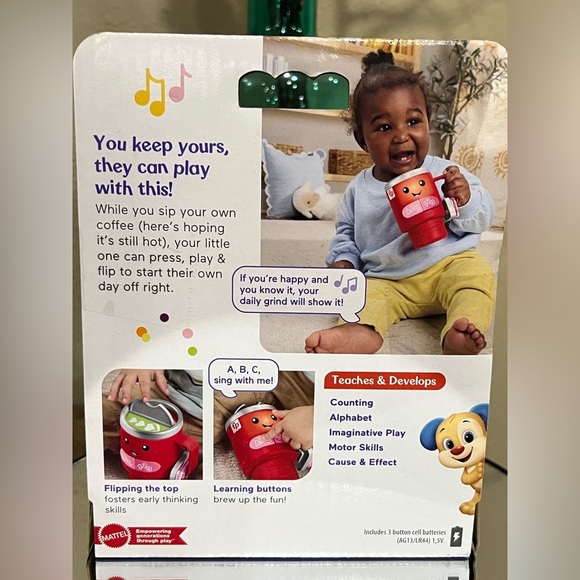 Fisher-Price Laugh & Learn Red Wake Up and Learn Coffee Mug, new! - Picture 5 of 7